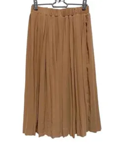 Heather ヘザー プリーツスカート ベージュ ブラウン フェミニン ロング