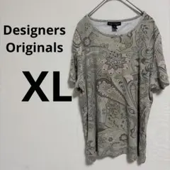デザイナージョンセンズ ペイズリー柄 Tシャツ クルーネック 半袖 ゆったり