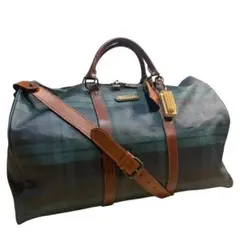 美品 ポロラルフローレン ボストンバッグ 2way チェック PVC 大容量