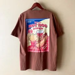 WEGO 半袖グラフィックTシャツ ブラウン ホットドッグ M