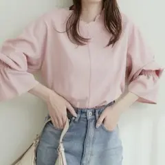 2wayスカラップブラウス　ピンクのサムネイル