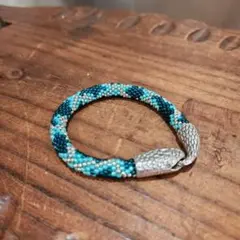 No.10☆蛇柄ビーズブレスレット