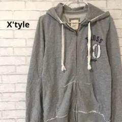 X'tyle ジップアップパーカー グレー Mのサムネイル