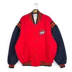 80s DeLONG USA製 ヴィンテージ ナイロンスタジャン カレッジ L