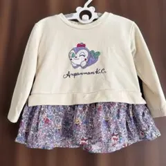 【美品】アンパンマンコレクション　アップリケ総柄切替トレーナー　コキンちゃん