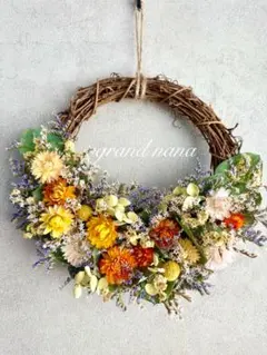 ドライフラワー リース 23cm ハンドメイド