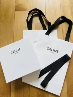 CELINE セリーヌ ギフトボックス　リボン　ショップ袋2枚　ショッパー 紙袋のサムネイル