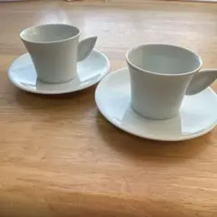 ホワイト デミタスカップ 2個セット