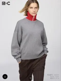 スムースコットンクルーネックセーター　UNIQLO 春コーデ