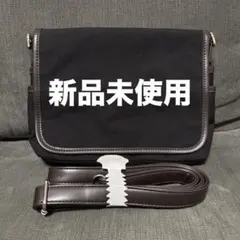 コーデュラショルダーバッグ.斜めがけ.多機能.旅行.整理収納.黒×茶.新品未使用のサムネイル