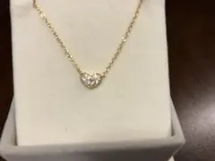 Folli Follie ゴールド パヴェ ダイヤ ハートネックレス