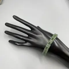 055 緑石のジェイドビーズブレスレット