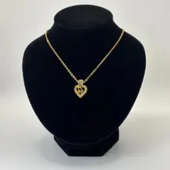 美品】 Dior ペンダントトップ ストーン 十字架 ネックレス ハート 