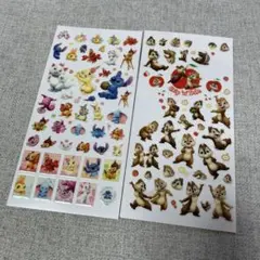 平成当時のもの レア ディズニーキャラクター ステッカー 2シートセット