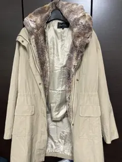 RESTIR ベージュ モッズコート ファー付き - メルカリ