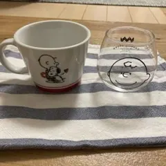 ミスド　スヌーピー カップとチャーリーブラウン　ゆらゆらタンブラーのセット