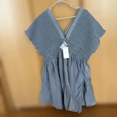 LOWRYS FARM シャーリングチュニックフレンチスリーブ