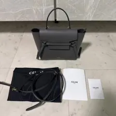 CELINE セリーヌ　ベルトバッグ　グレー　ナノサイズのサムネイル