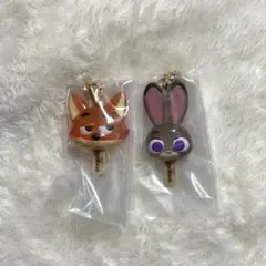 ガチャ　ズートピア アイスキャンディーチャーム　ニック　ジュディ　2個セット