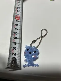水色ビーズキャラクター携帯ストラップ