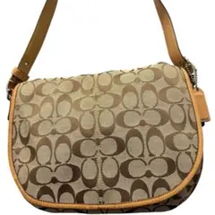 未使用級✨コーチ　ショルダーバッグ　シグネチャー　ブラウン　キャンバス　6842