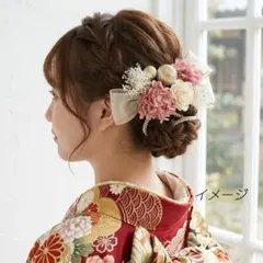 髪飾り【6305】ドライフラワー　結婚式　成人式　卒業式　七五三　前撮　振袖　袴