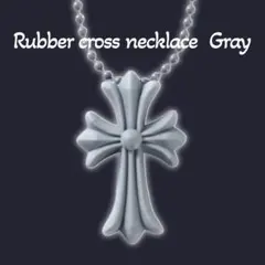 グレー　ラバークロス　十字架　シリコン　ネックレス　ペンダント　ユニセックス