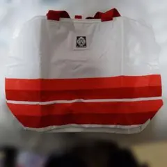 TIGER エコバッグ ホワイト レッド ボーダー