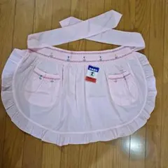 エプロン　ハーフエプロン　ピンク　レトロ