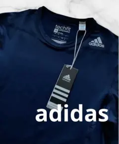 アディダス adidas techfit 長袖 トップス ネイビー