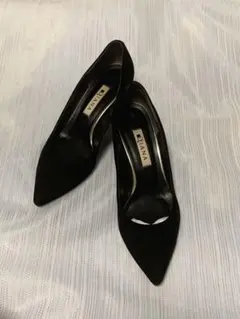 ダイアナ 22㎝ パンプス スエード 黒 ブラック