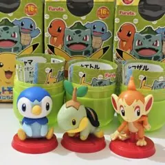 チョコエッグ　旅立ちの3匹　ポッチャマ　ヒコザル　ナエトル　シンオウ地方