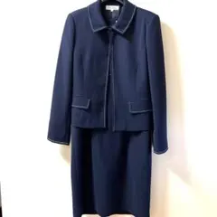 美品✨ジャケット ワンピース セットアップ ネイビー 9号 ステッチ フォーマル