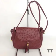 OSTRICH オーストリッチ ショルダーバッグ タッセル ワインレッドのサムネイル