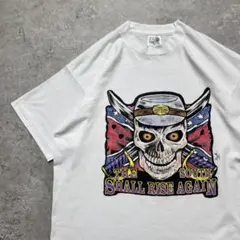 90s vintage ビンテージ USA製 スカル 両面 プリント Tシャツ