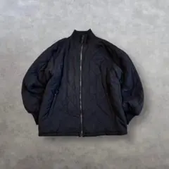 ダウンジャケット キルティング フリース素材 中綿 ブラック L アウトドア