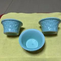 水色 陶器 デザート椀 3個セット