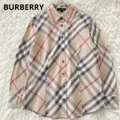 バーバリー メガチェック シャツ 38 ノバチェック 長袖 ベージュ