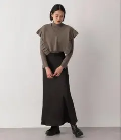 LOWRYS FARM マルチWAYフリルニット2Pロングスリーブ