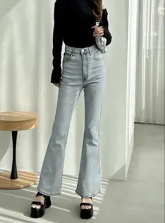 フリージアハイウエストフレアデニムパンツ［Cu522］xs