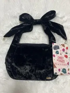 EMILY IN PARIS ブラックハンドバッグ　ピーチジョン