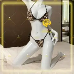 セクシーランジェリーレオパード柄ビキニブラTバック下着セットヒョウ柄ベビードール