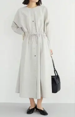 値下げ♪【新品】ELENCARE DUE　イロイロボタンワンピース　ベージュ