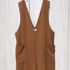 Doux & Belle オールインワン サロペット ワイドパンツ ブラウン