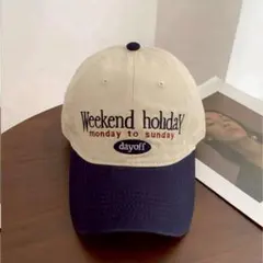 【新品】アメカジ　刺繍　ストリート　アメリカ古着　ベースボールキャップ　ネイビー