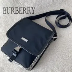 BURBERRY ブラックレーベル ショルダーバッグ ノバチェック ロゴプレート