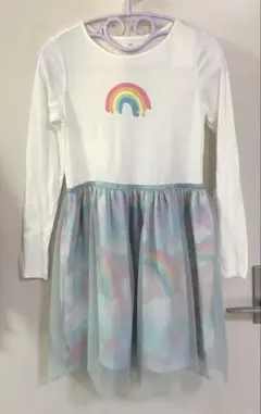 H&M レインボー柄長袖ワンピース 135/140