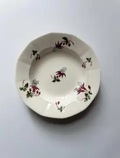 レアA◆未使用◆長峰菜穂子レリーフ花リム深皿＃アンティークプレートサルグミンヌ レアA◇未使用◇長峰菜穂子レリーフ花リム深皿＃アンティークプレート