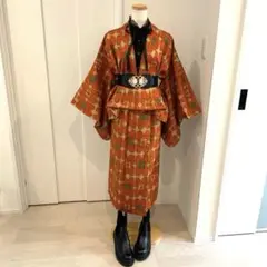 大正ロマン　和洋折衷　黒留袖ドレス　着物リメイク　着物ワンピース　留袖ワンピース