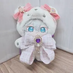 ハンドメイド　ぬい服　あんスタ　いつぬい　ツイードリボン　パープル　ステッキ